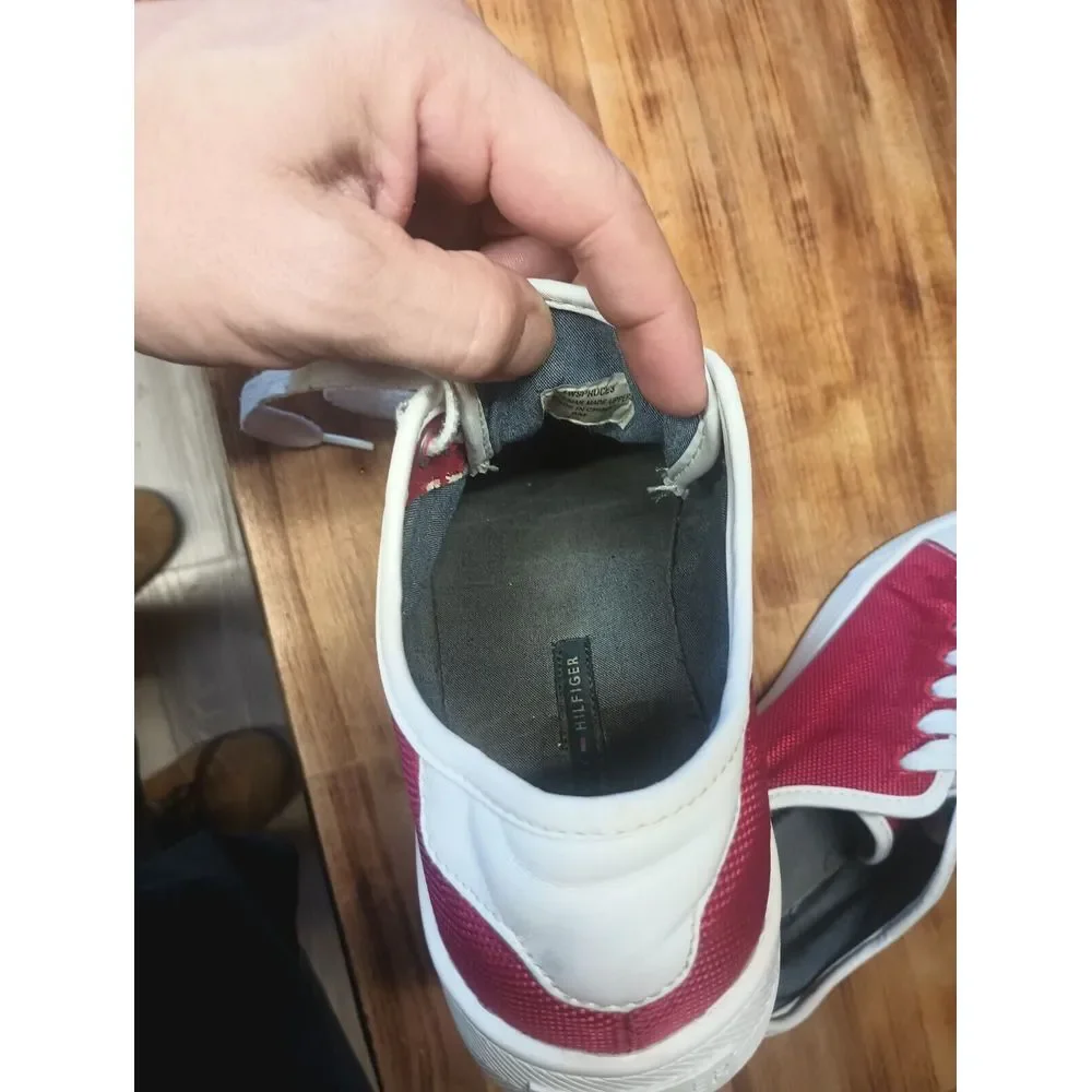 Tommy Hilfiger TWSPRUCE3‎ Womens Sneaker- Red and White Canvas 8M Lace Up